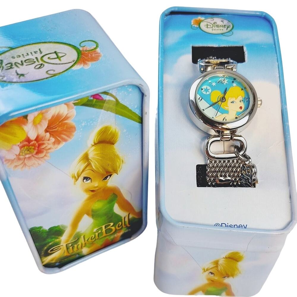 Disney Tinker Bell Silver-Toned Metal Band Watch New in Box